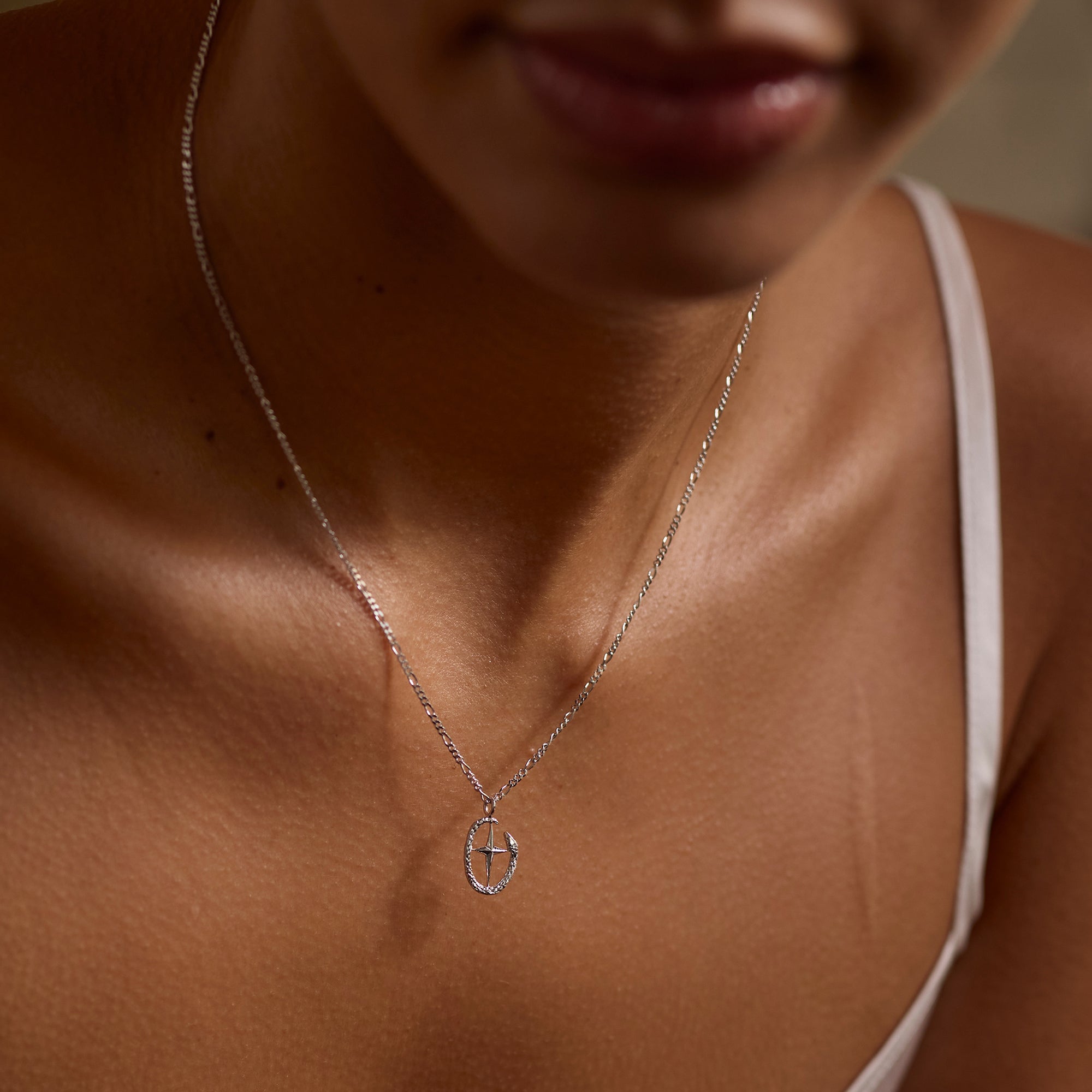 Shield of Athena & I Carry Your Heart Necklace Silver Set