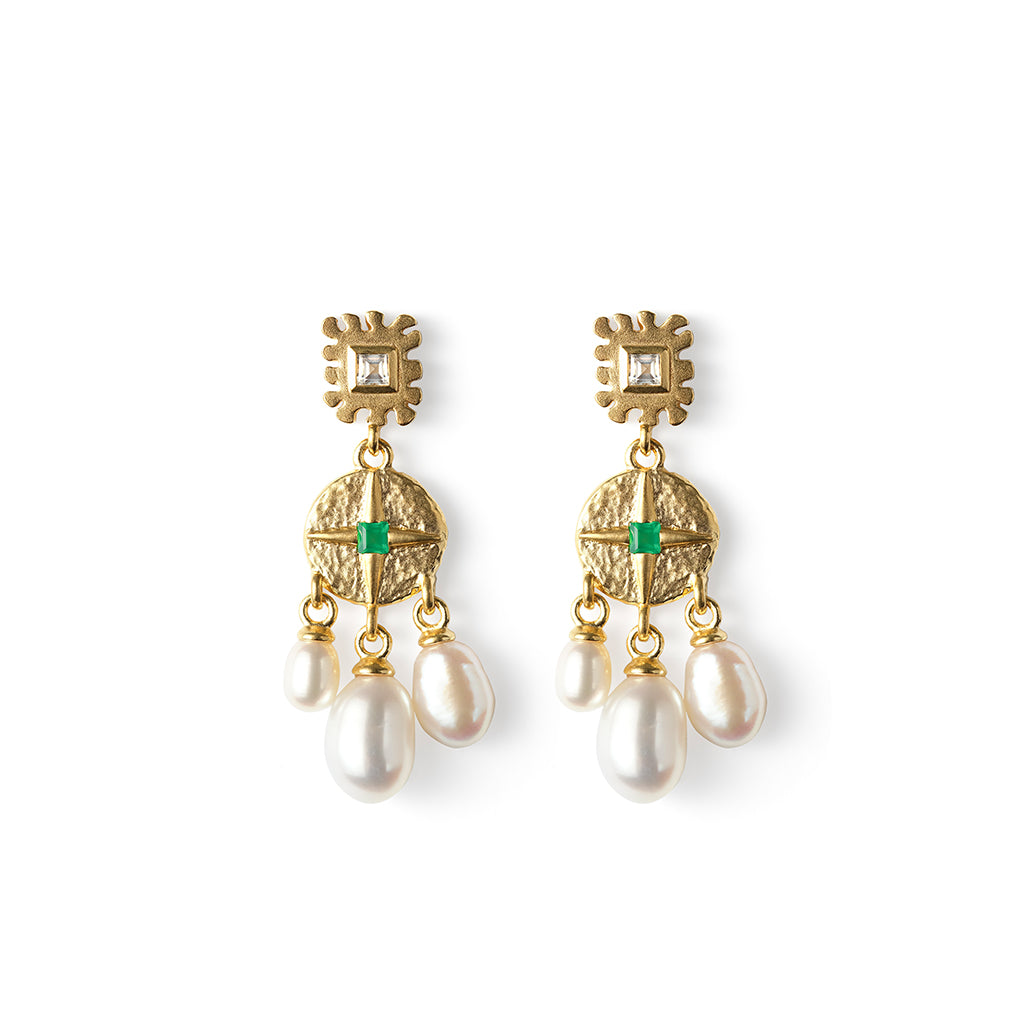 Sun of Sicily Earrings 14K Gold Plate