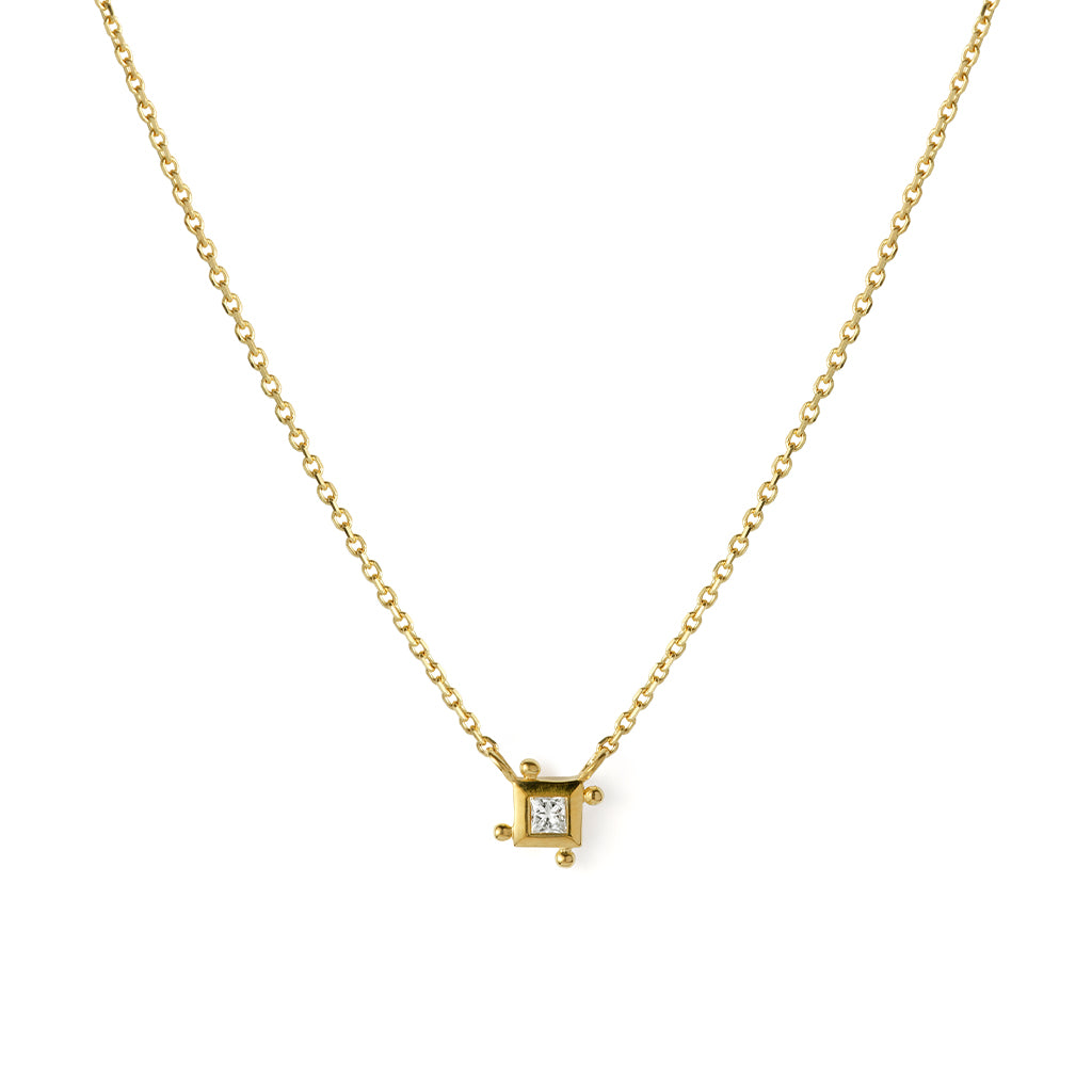 Four Corners Necklace Solid Gold &amp; Diamond