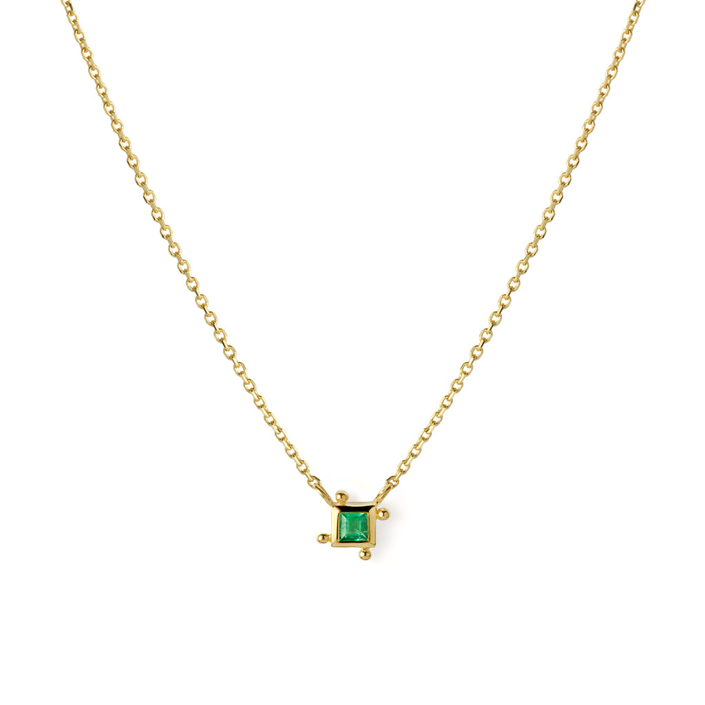 Four Corners Necklace Solid Gold &amp; Emerald