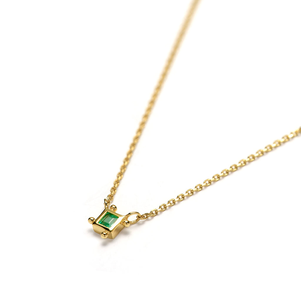 Four Corners Necklace Solid Gold &amp; Emerald