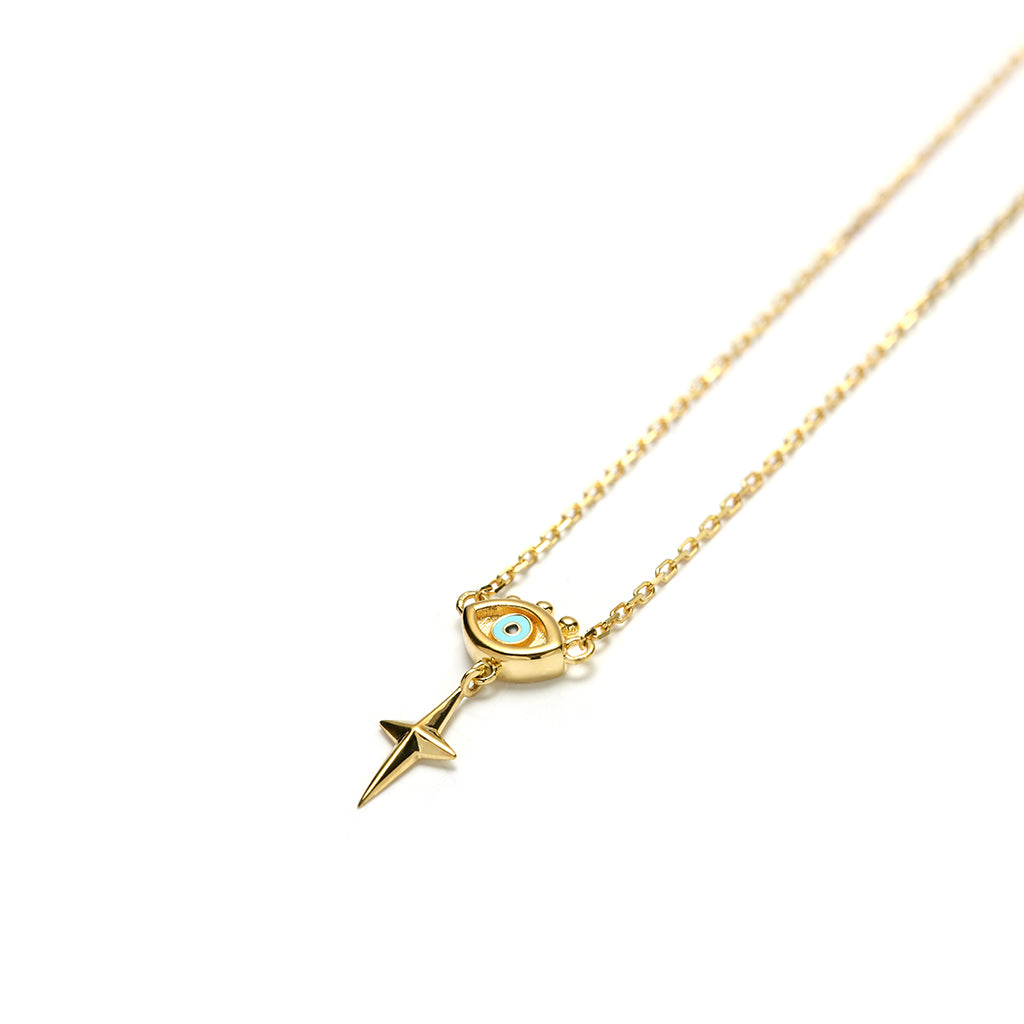 The Guiding Eye Necklace 14K Gold Plate & Enamel