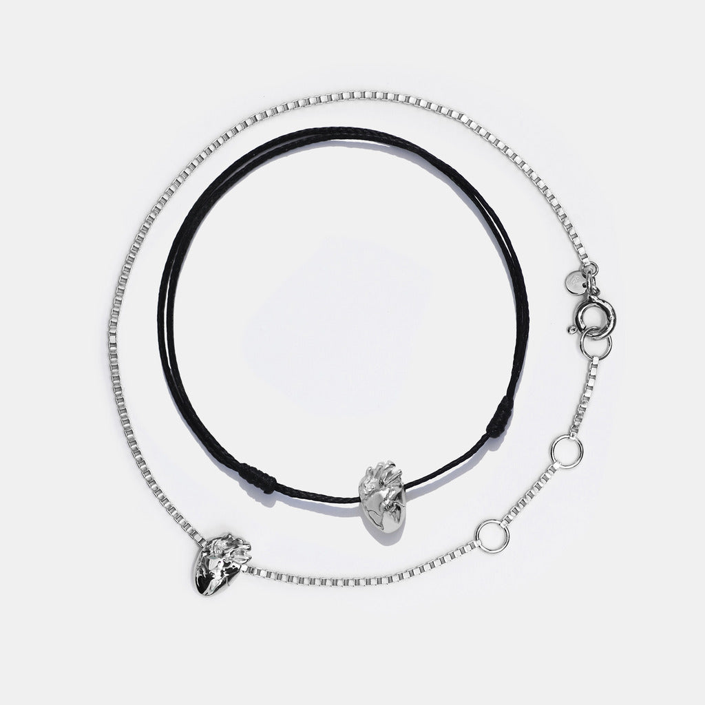 I Carry Your Heart Bracelet &amp; Connector Silver Set