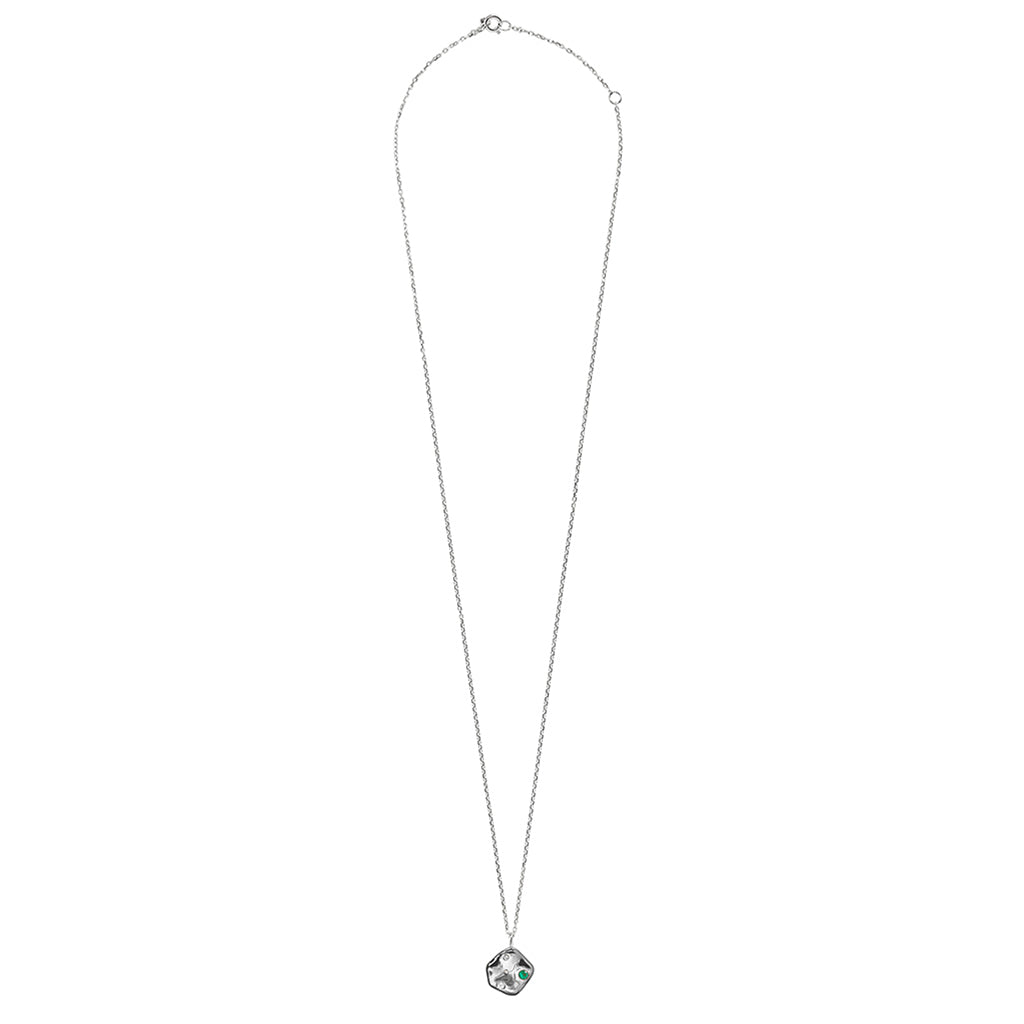 Cosmos Solstice Medallion | Silver, White Topaz & Emerald
