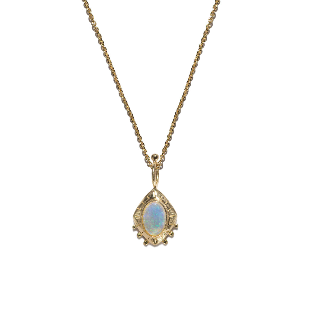 L’occhio Del Cosmo | Eye Of The Cosmos Necklace | Solid Gold &amp; Australian Opal