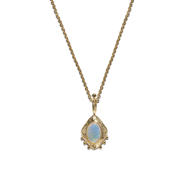 Eye Of The Cosmos Necklace Solid Gold & Australian Opal