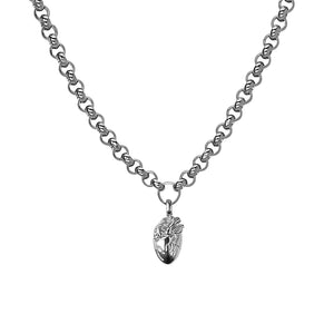 I Carry Your Heart Rollo Chain Necklace | Silver