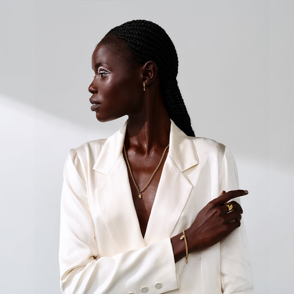 I Carry Your Heart Rollo Chain Bracelet 14K Gold Plate