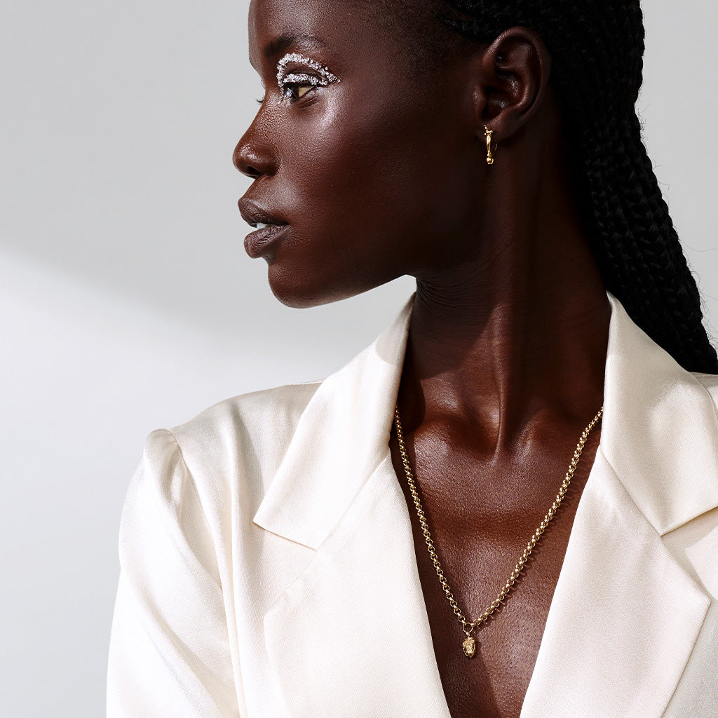 I Carry Your Heart Rollo Chain Necklace 14K Gold Plate