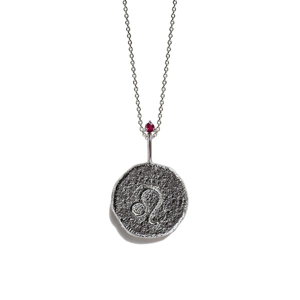 Leo Zodiac Necklace Silver