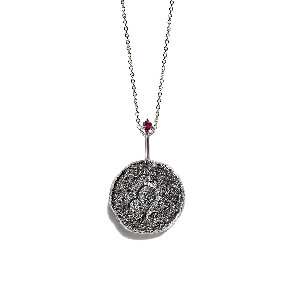 Leo Zodiac Necklace Silver