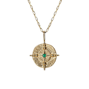 North Star Medallion | Gold & Emerald