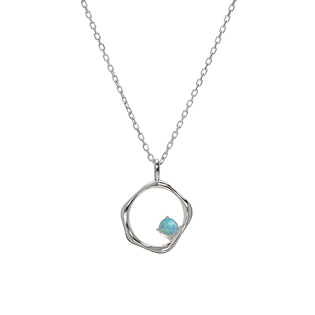 Story of Life Necklace Silver & Opal